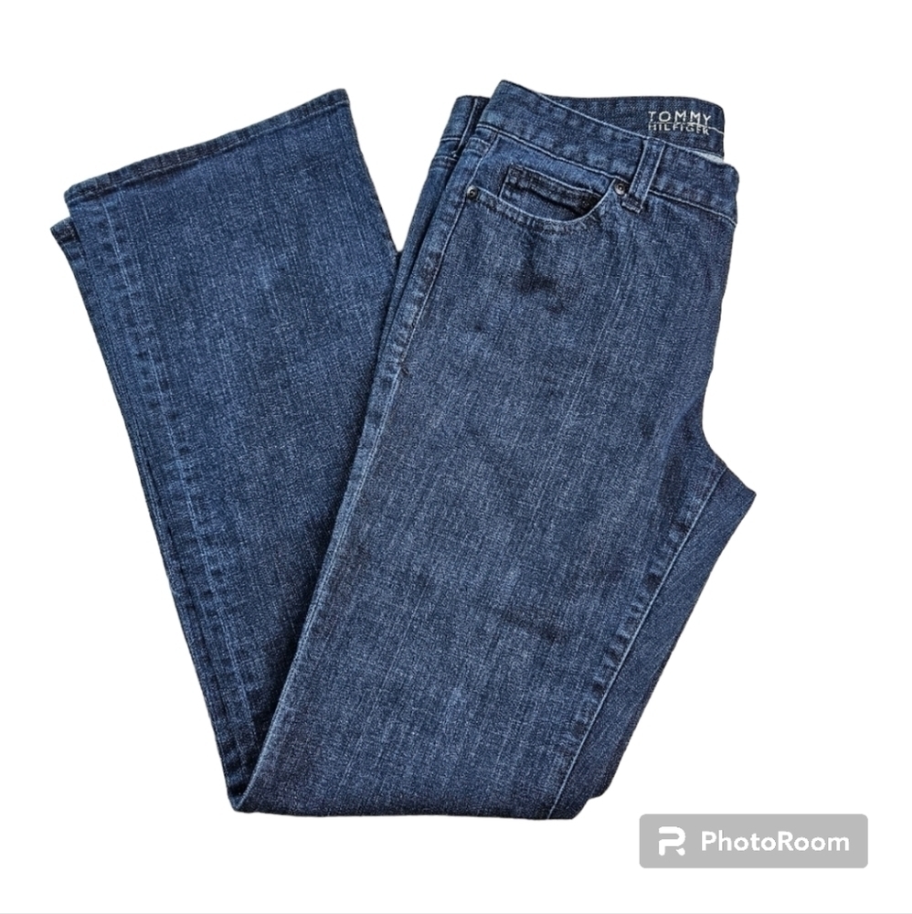 Tommy Hilfiger modern women's mid rise bootcut dark wash jeans EUC